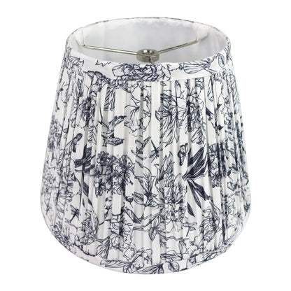 Blue Toile Floral Fabric Lampshade 6x10x7.5" - Artistic Decorative Clock-Shaped Cover for table lights, floor lights, and pendant lights table lamp shade Adrianas Specialty Lamp Shades