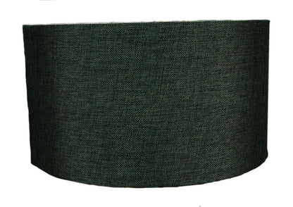 14"W x 7"H Granite Grey Burlap Hardback Drum Lampshade - Adrianas Specialty Lamp Shades