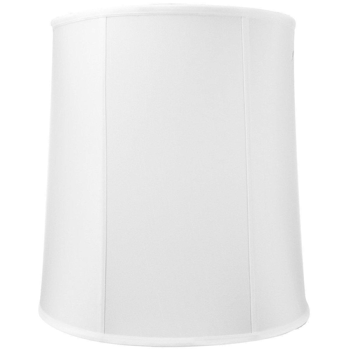 14"x16"x17" Large Drum Lampshade White Shantung, Large Cylinder - Specialty Shades