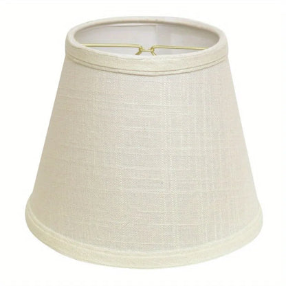 Empire Hardback Lampshade with Bulb Clip, White Fabric Lampshade for Table Lamps, Natural Linen, 5" Top x 8" Bottom x 6.5" Height Adrianas Specialty Shades