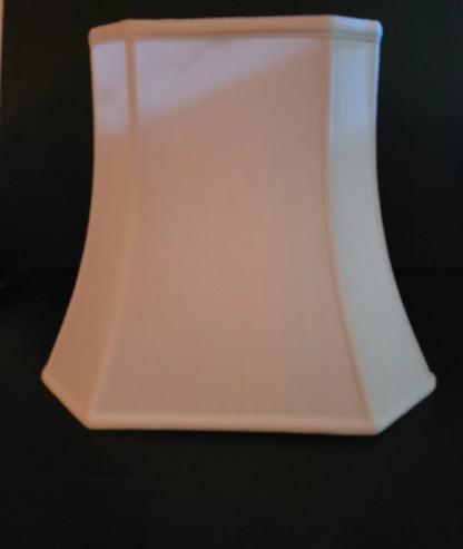 Cream Cut Corner Square Silk Lamp Shade - Adrianas Specialty Lamp Shades