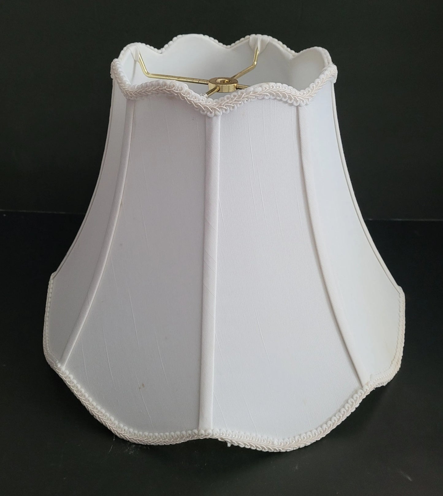 20328 Wide Ribbed Scalloped Bottom Silk Bell Lamp Shade - Adrianas Specialty Lamp Shades