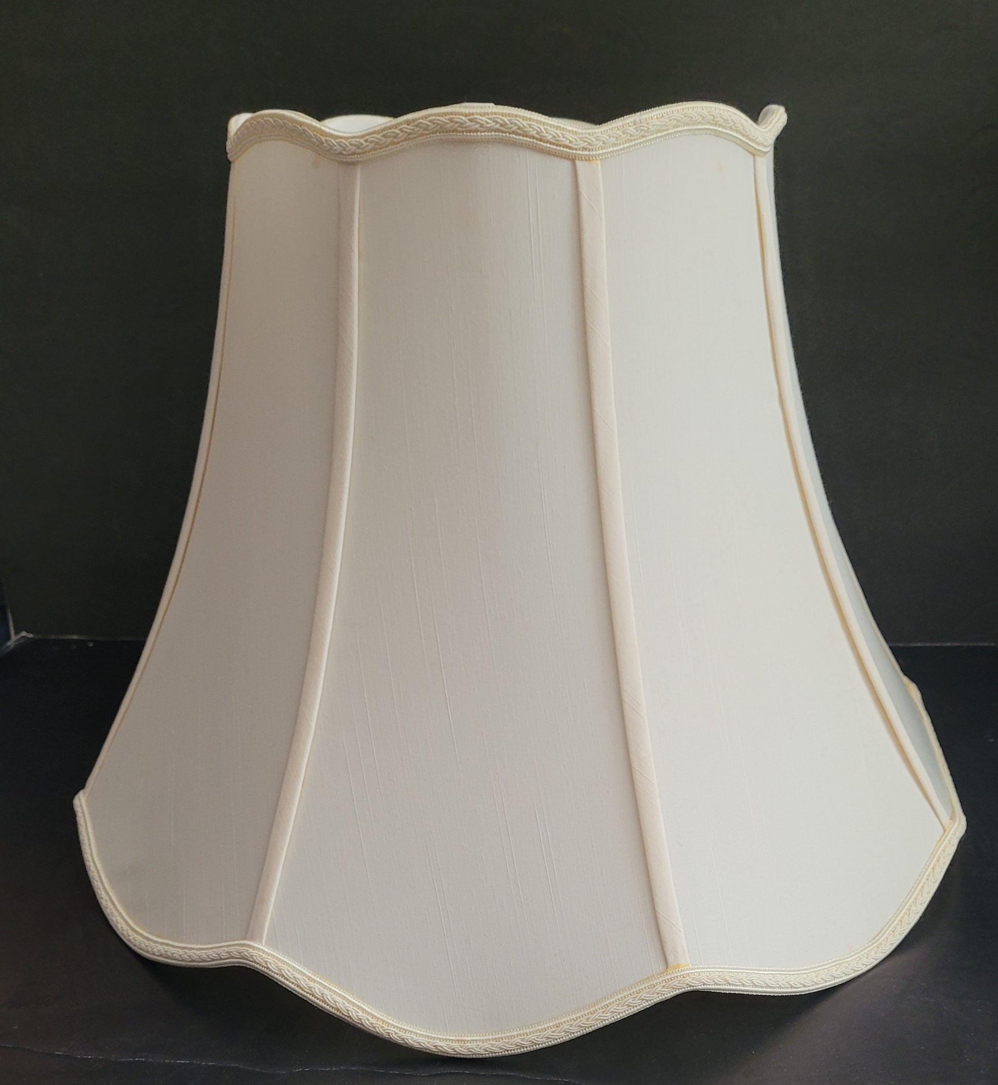 20328 Wide Ribbed Scalloped Bottom Silk Bell Lamp Shade - Adrianas Specialty Lamp Shades