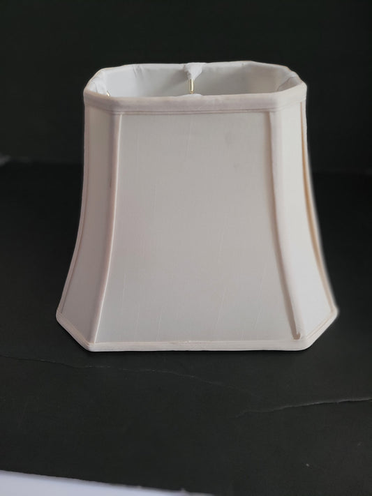 Square Cut Corner White Cream Silk Lamp Shades silk lamp shade Adrianas Specialty Lamp Shades