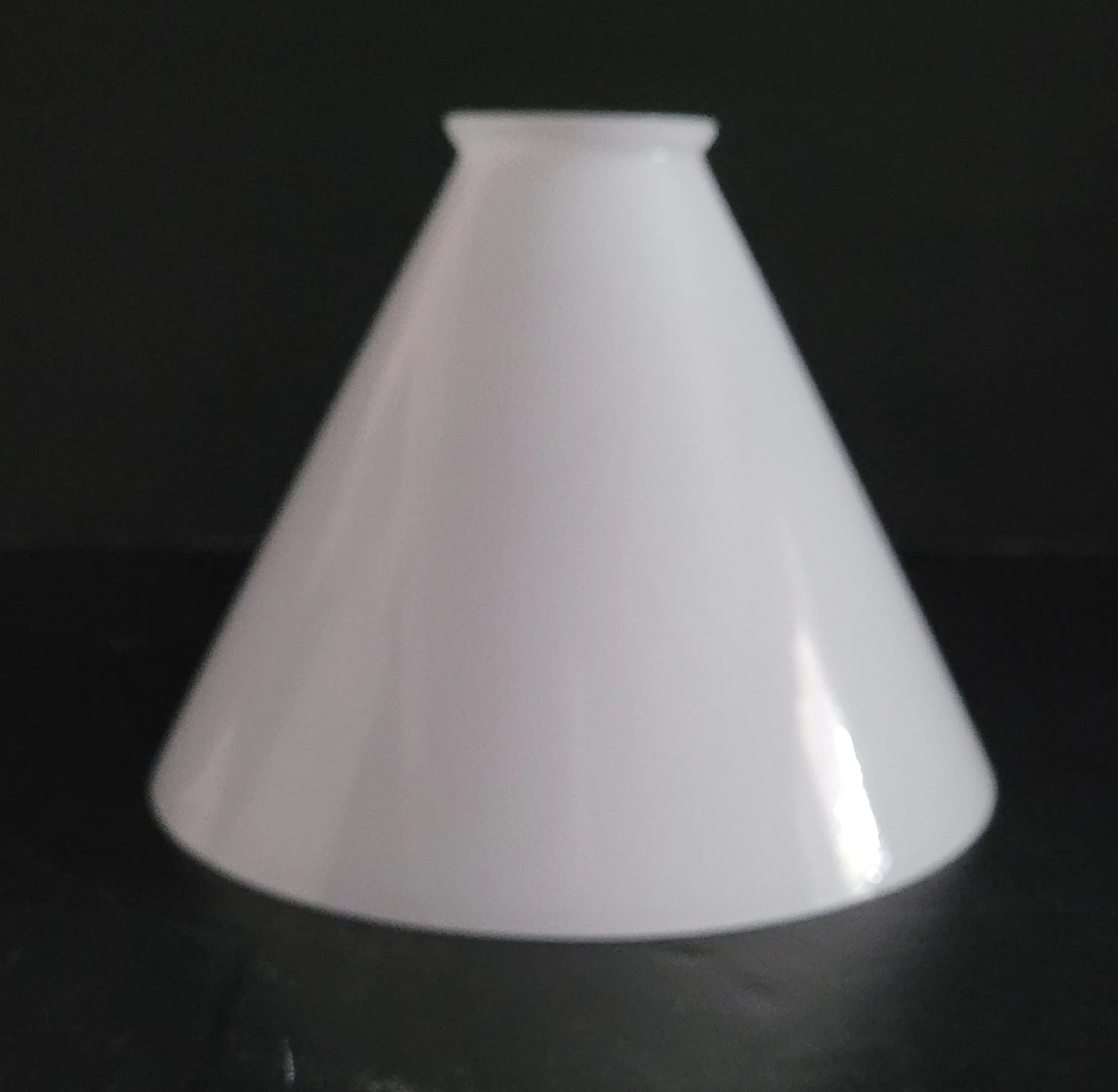 Cased White Cone Cone glass cone shade Adrianas Specialty Lamp Shades