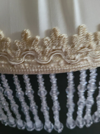 39124 - Cream Silk Fringed Replacement Lamp Shades ornate silk lamp shade Adrianas Specialty Lamp Shades