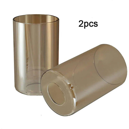 2pcs Pack Bronze Cylinder Glass Shade with 1-5/8 Inch Fitter - Adrianas Specialty Lamp Shades