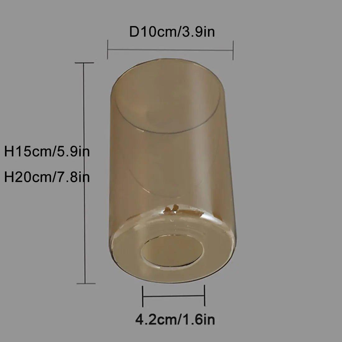 2pcs Pack Bronze Cylinder Glass Shade with 1-5/8 Inch Fitter - Adrianas Specialty Lamp Shades