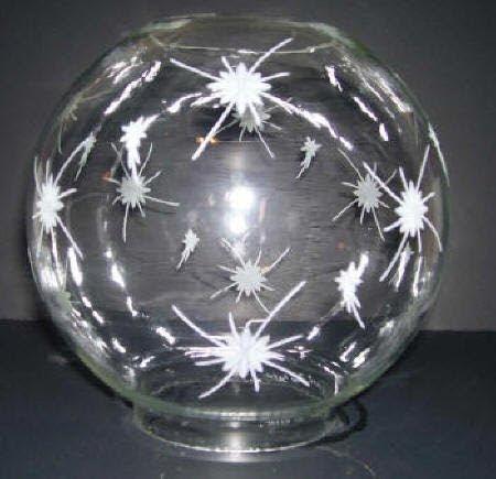 32094 Crystal Globe with Star Cut - 8 inch odd-lots Adrianas Specialty Lamp Shades