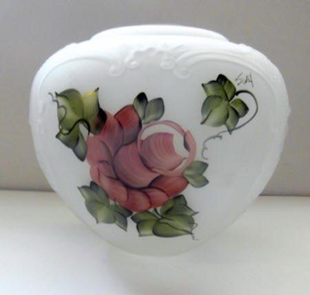 32187 Hand Painted Christmas Rose Lamp Font lamp-globes Adrianas Specialty Lamp Shades