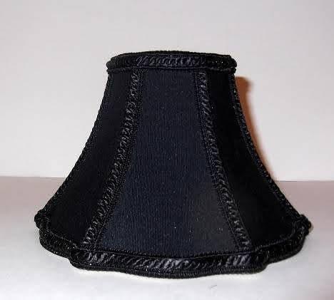 32263 - French Scallop Black Silk odd-lots Adrianas Specialty Lamp Shades