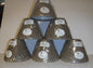 32289 Grey Check Chandelier - Set of six Lamp Shades Adrianas Specialty Lamp Shades