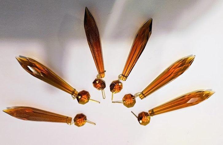 33533 Set of Amber Prisms crystal prisms Adrianas Specialty Lamp Shades