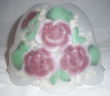 35013 Hand Painted Rose Design reverse-painted-lamp-shades Adrianas Specialty Lamp Shades