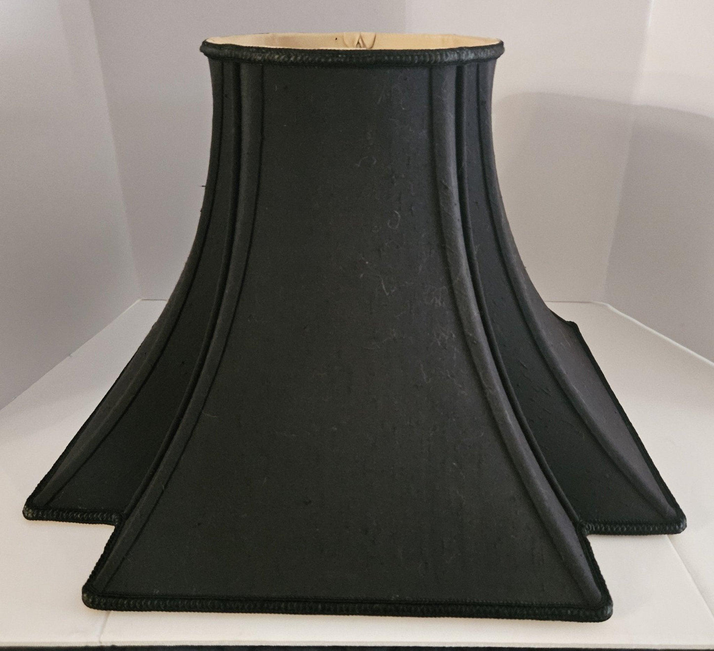 36931 Black Silk Cut Corner Lamp Shade replacement-lamp-shades Adrianas Specialty Lamp Shades