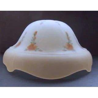 40111 Champagne and Peach Floral Dome reverse-painted-lamp-shades Adrianas Specialty Lamp Shades