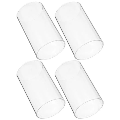 4Pcs Transparent Cover Dustproof Shade Windproof Cup Cylinder Glass Cover Glass Cover for Protecting Decor - Adrianas Specialty Lamp Shades