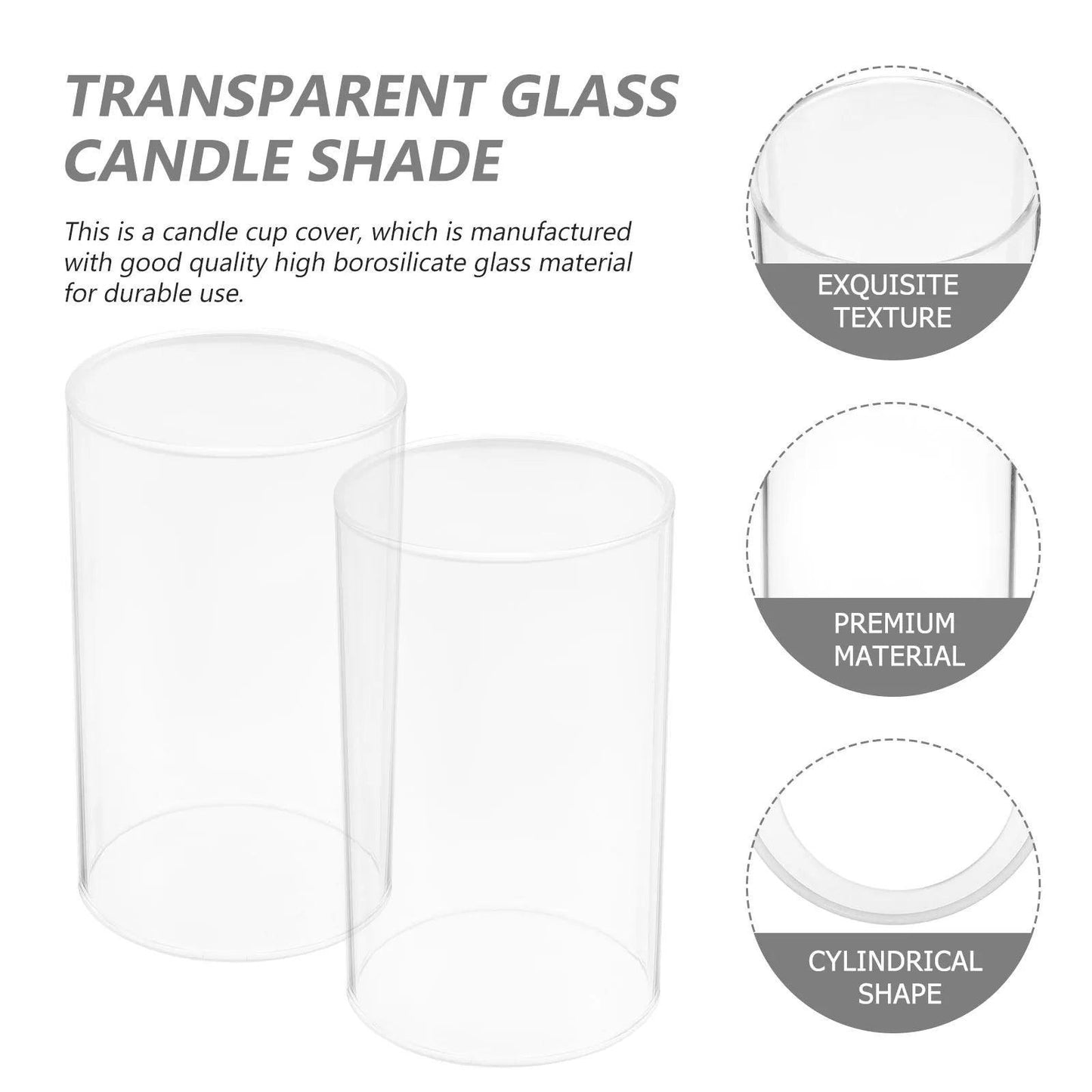 4Pcs Transparent Cover Dustproof Shade Windproof Cup Cylinder Glass Cover Glass Cover for Protecting Decor - Adrianas Specialty Lamp Shades