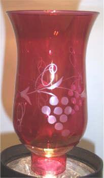 61333 Grape Hand Cut Cranberry Glass - Adrianas Specialty Lamp Shades