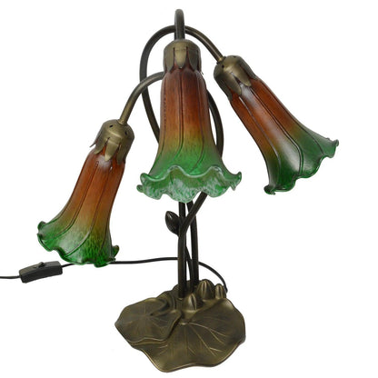 61809 - Amber-Green Pond Lily Lamp Shade Glass Lampshade 4.5" Wide X 6" Tall X 1.5" Fitter Lighting Accessories lilly shades Adrianas Specialty Lamp Shades