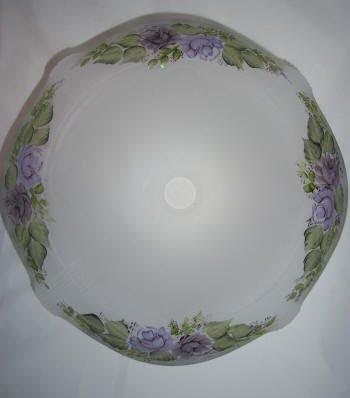 63791 Lavender Roses With Garland Hand Painted - Adrianas Specialty Lamp Shades