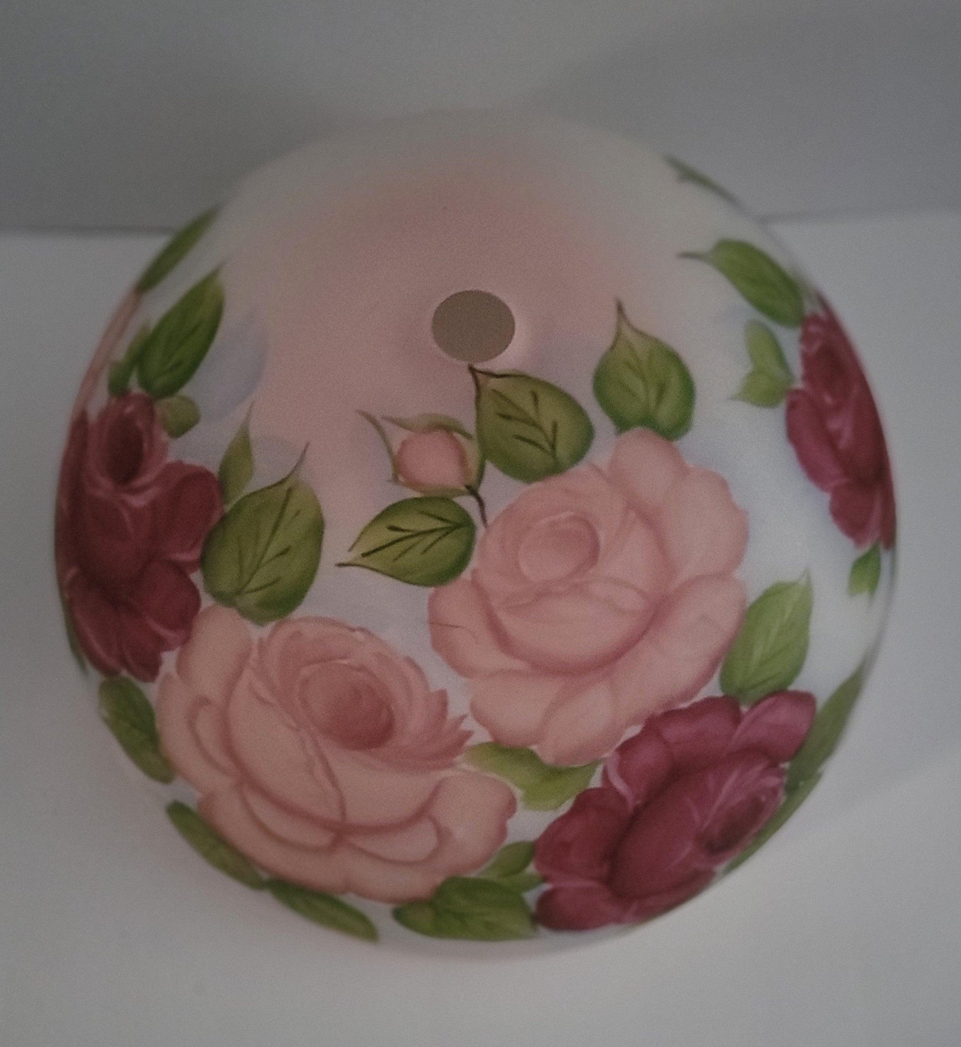 64715 Pink And Burgundy Roses Dome - Adrianas Specialty Lamp Shades