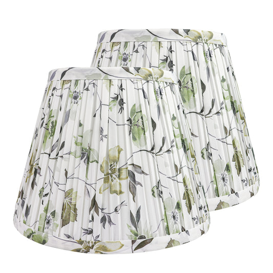 Pale Green Print Fabric Lamp Shade 6x10x7.5" Adrianas Specialty Lamp Shades