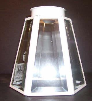 81195 Clear Beveled Glass With White Metal pendant-lamp-shades Adrianas Specialty Lamp Shades