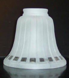 81253 Frosted Bell Glass Shade With Clear Square Rim pendant-lamp-shades Adrianas Specialty Lamp Shades