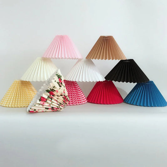 10 Styles Solid Print Adjustable Pleated Fabric Replacement Lamp Shade Table Standing Floor Light Decorating Cover