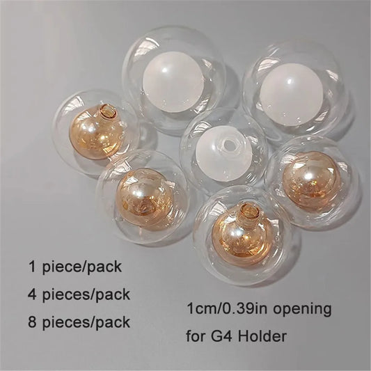 1/4/8pcs Pack 1cm opening globe G4 glass shade replacement D8cm D10cm 11mm fitter round glass lampshade cover for chandelier