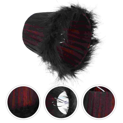 Black with High Lights Feather Trim clip on shades Adrianas Specialty Lamp Shades