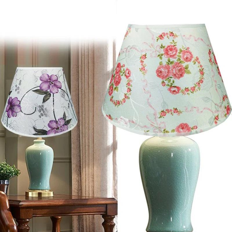 European Retro Style Table Lampshades PVC Sheepskin Fabric Floor Lamp Shade Bedroom Bedside Home Decor Wall Lamp Shell Cover Lamp Shades Adrianas Specialty Shades