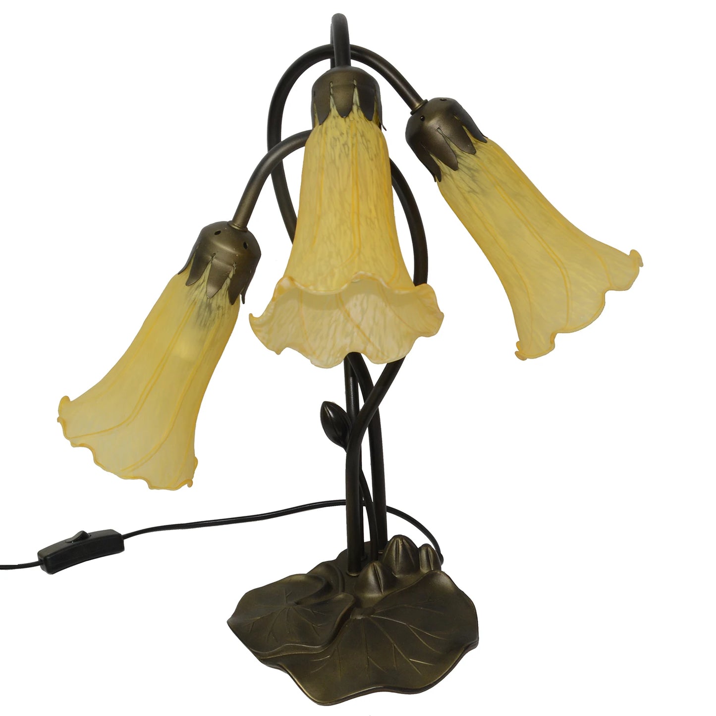 Yellow Color Pond Lily Lamp Shade Glass Lampshade 4.5" Wide X 6" Tall X 1.5" Fitter Lighting Accessories yellow lilly lamp shade Adrianas Specialty Lamp Shades