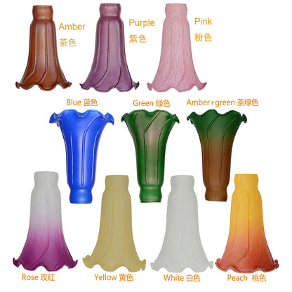 Rosy Color Pond Lily Lamp Shade Glass Lampshade 4.5" Wide X 6" Tall X 1.5" Fitter Lighting Accessories Tiffany Pond Liy Lamp Shades Adrianas Specialty Lamp Shades