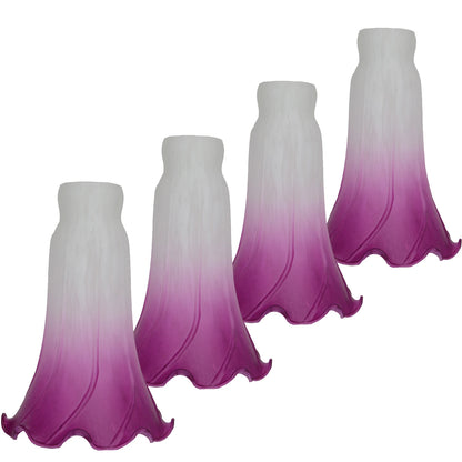 4 Pack Tulip Glass Lamp Shades Lily Lamp Replacement Shades Tiffany Style Flower Lampshade Replacement for Table Floor Lamps Tiffany Lilly Lamp Shades Adrianas Specialty Lamp Shades Rosy