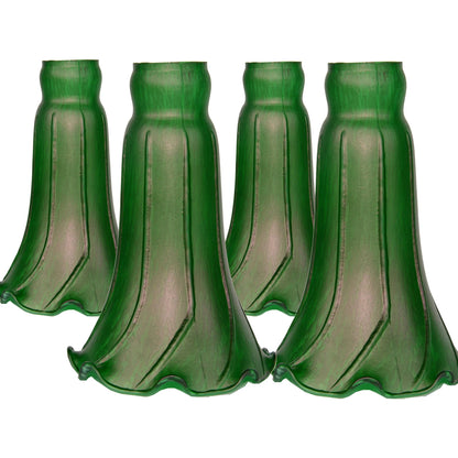 4 Pack Tulip Glass Lamp Shades Lily Lamp Replacement Shades Tiffany Style Flower Lampshade Replacement for Table Floor Lamps Tiffany Lilly Lamp Shades Adrianas Specialty Lamp Shades Green