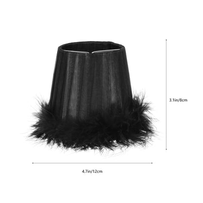 Black with High Lights Feather Trim clip on shades Adrianas Specialty Lamp Shades