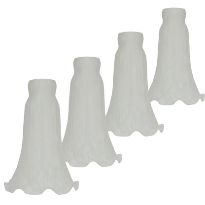 4 Pack Tulip Glass Lamp Shades Lily Lamp Replacement Shades Tiffany Style Flower Lampshade Replacement for Table Floor Lamps Tiffany Lilly Lamp Shades Adrianas Specialty Lamp Shades White