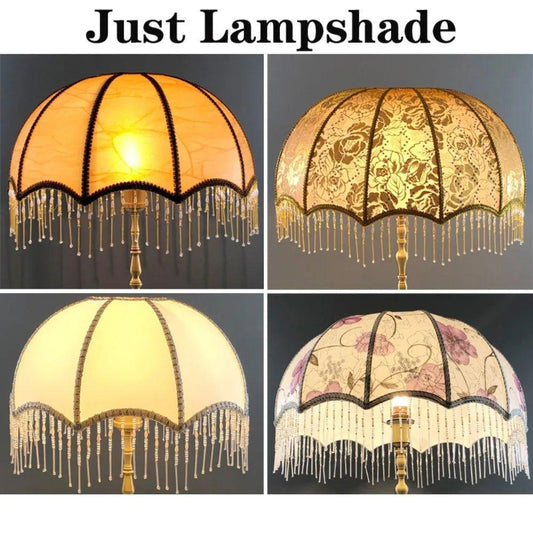 Beaded Fringe Umbrella Lamp Shade fringed lamp shades Adrianas Specialty Lamp Shades