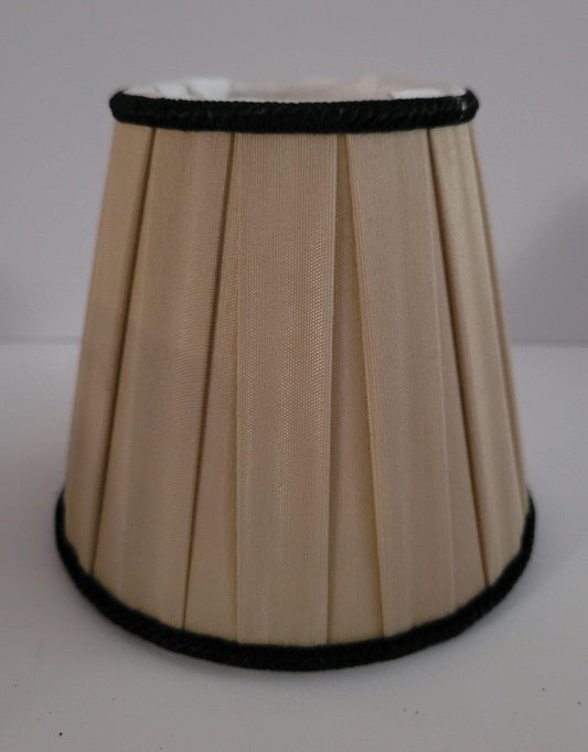 Beige Silk Box Pleat Chandelier Shades chandelier-lamp-shades Adrianas Specialty Lamp Shades