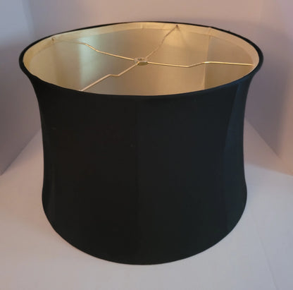 Black Large Silk Drum Lamp Shade - Adrianas Specialty Lamp Shades