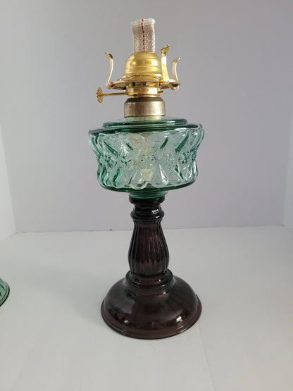 Bottle Green and Plum Oil Lamp (Copy) lamps Adrianas Specialty Lamp Shades