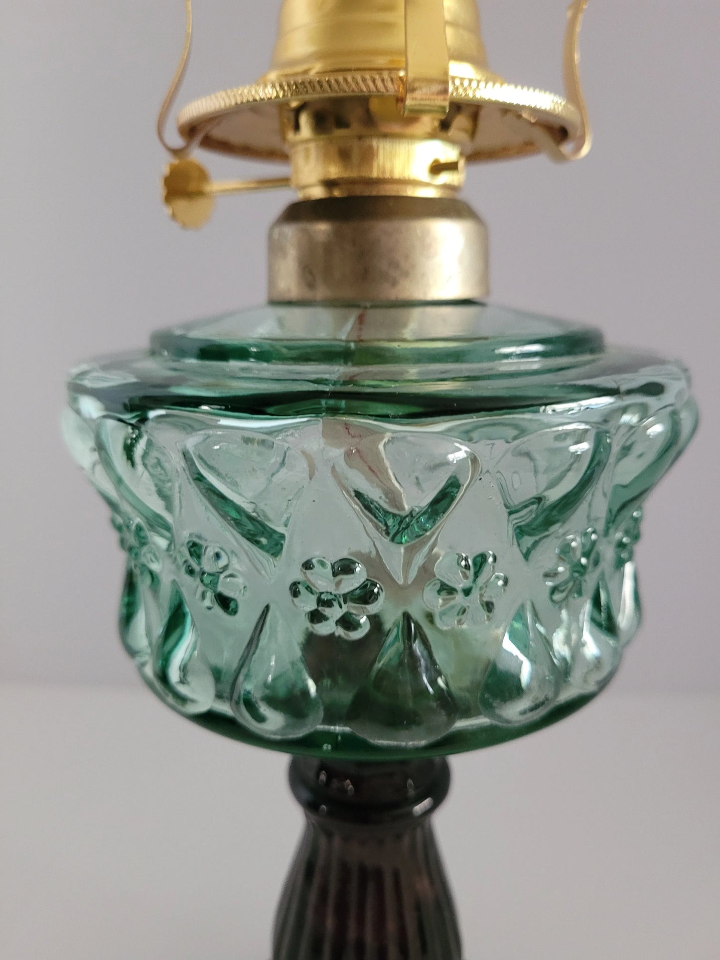 Bottle Green and Plum Oil Lamp (Copy) lamps Adrianas Specialty Lamp Shades