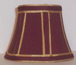 Burgundy & Gold Clip-On Chandelier Shade - Adrianas Specialty Lamp Shades