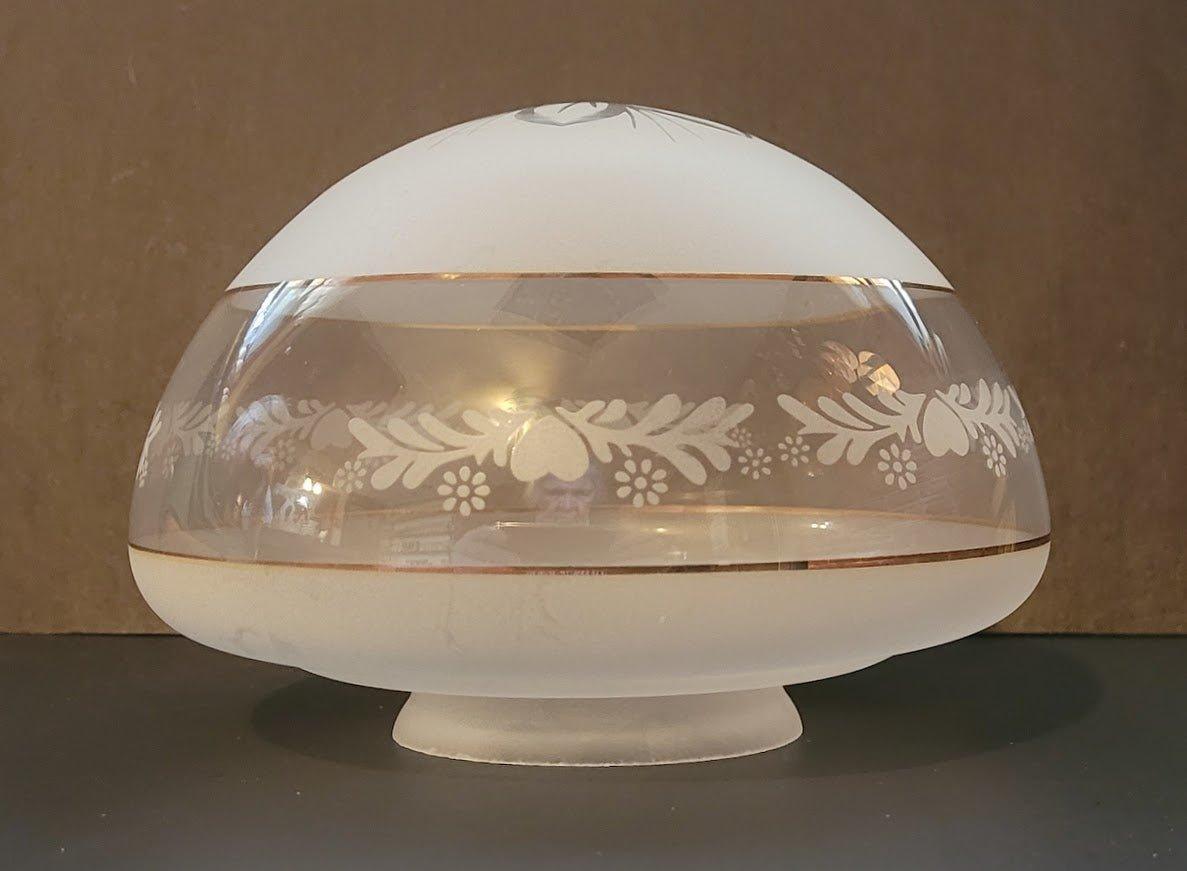 Clear and Frosted Gold Trimmed Glass Pendant Shade - Specialty Shades