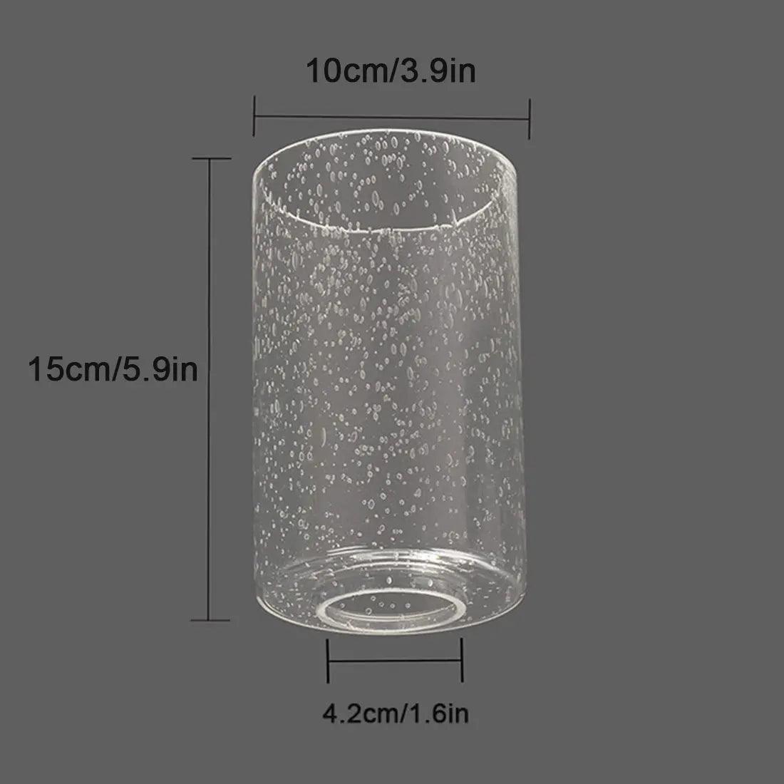 Clear Seeded Glass Shade Cylinder Bubble Glass Lampshade - Adrianas Specialty Lamp Shades