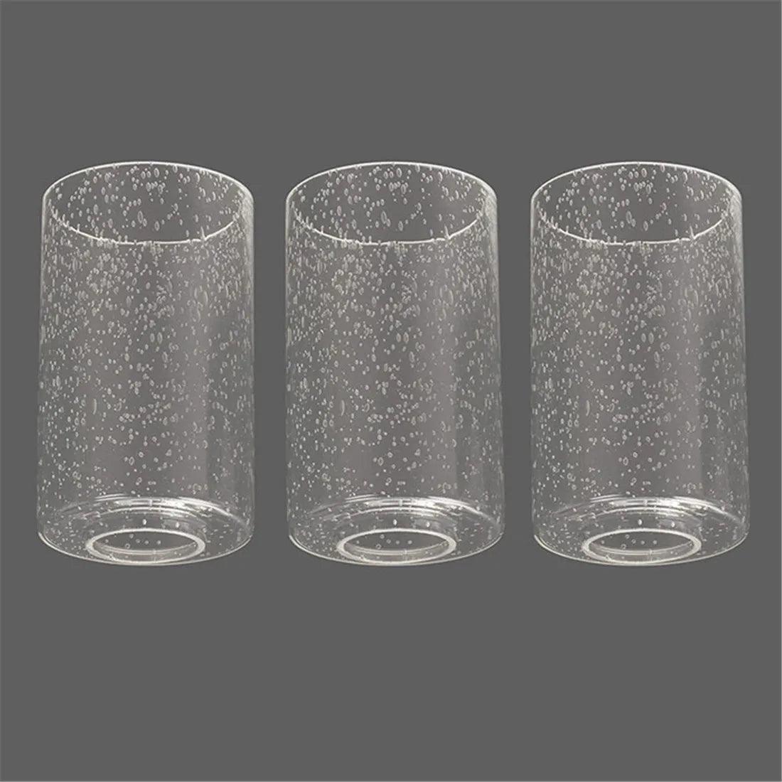 Clear Seeded Glass Shade Cylinder Bubble Glass Lampshade - Specialty Shades