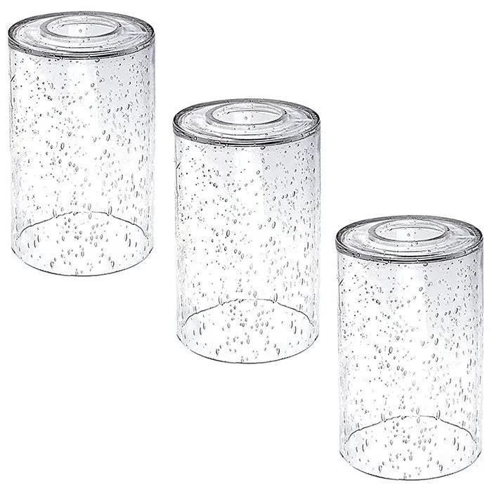 Clear Seeded Glass Shade Cylinder Bubble Glass Lampshade - Specialty Shades