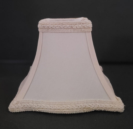 Cream Square Chandelier Shades - French Braid Trim 🌟 chandelier-lamp-shades Adrianas Specialty Lamp Shades